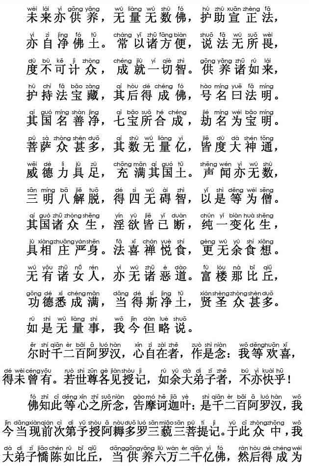 妙法莲华经卷第四 ；五百弟子受记品第八(注音版)