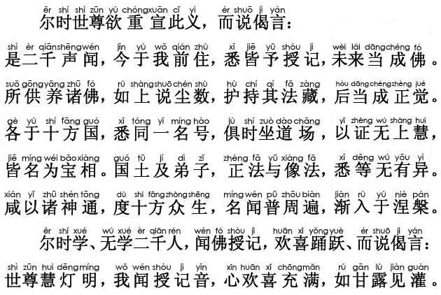 妙法莲华经卷第四；授学无学人记品第九(注音版)