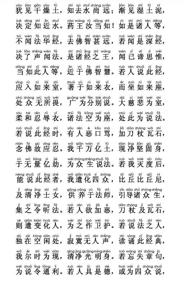 妙法莲华经卷第四；法师品第十(注音版)
