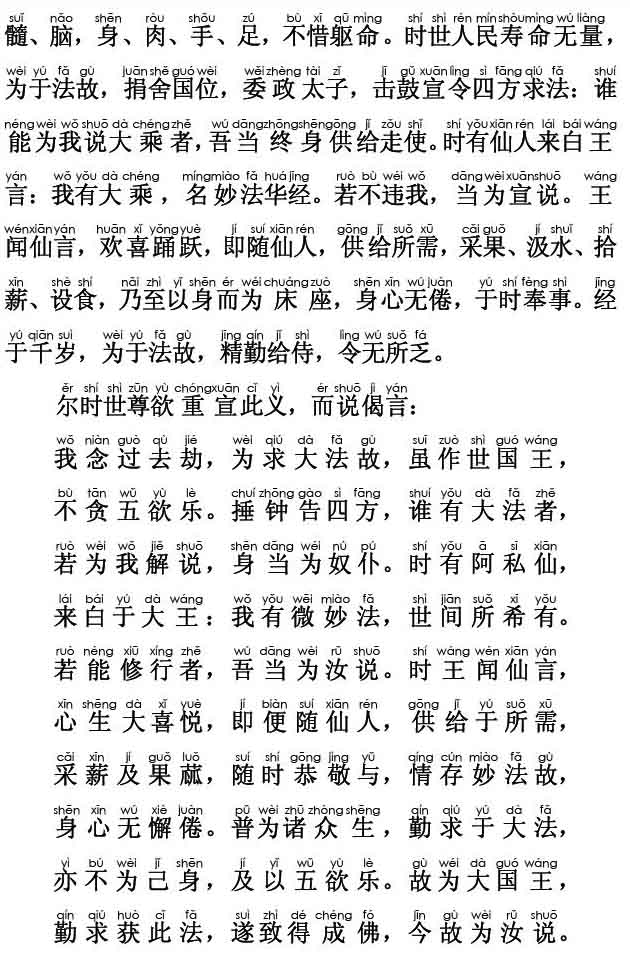 妙法莲华经卷第四；提婆达多品第十二(注音版)