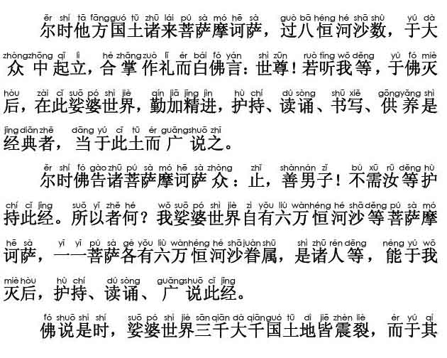 妙法莲华经卷第五；从地涌出品第十五(注音版)