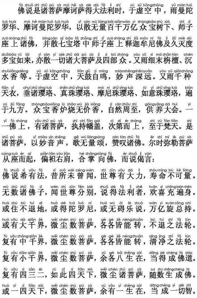 妙法莲华经卷第五；分别功德品第十七(注音版)