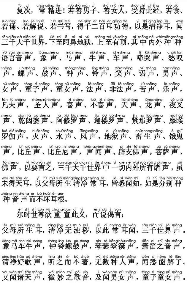 妙法莲华经卷第六；法师功德品第十九(注音版)