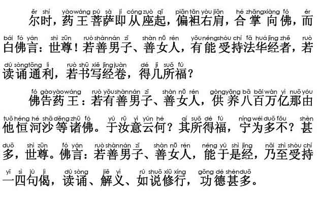 妙法莲华经卷第七；陀罗尼品第二十六(注音版)