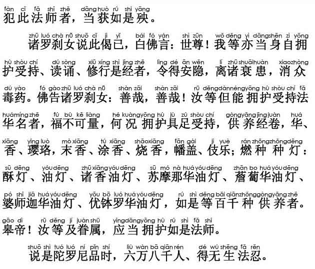 妙法莲华经卷第七；陀罗尼品第二十六(注音版)