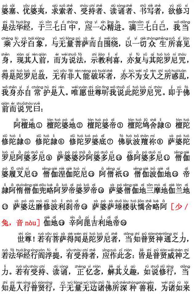 妙法莲华经卷第七；普贤菩萨劝发品第二十八(注音版)