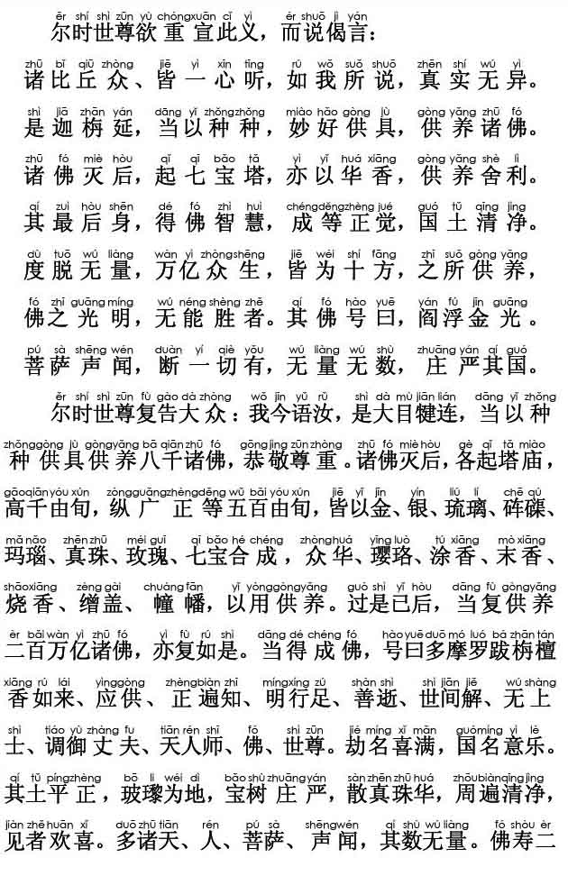 妙法莲华经卷第三；授记品第六(注音版)