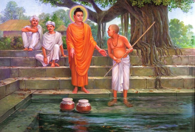 佛陀打破一个黄油罐和一个陶土罐，借此来进行说法